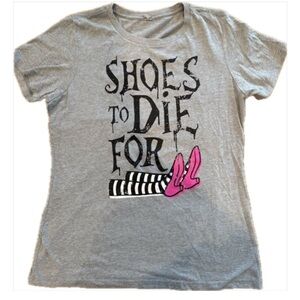 Next Level “Shoes To Die‎ For” Wicked OZ Cotton Gray Tee Shirt Women’s M-L EUC